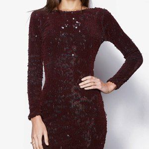 Dress The Population Red Velvet Sequin Low-Back